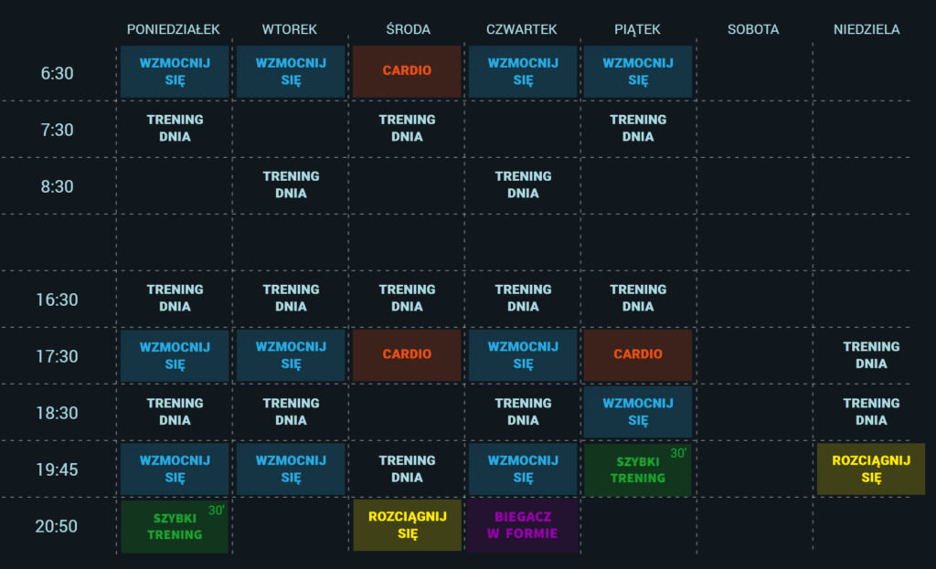 Grafik zajęć Zakład Formy